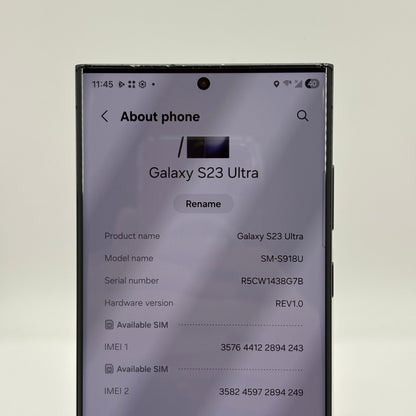 Broken Unlocked Samsung Galaxy S23 Ultra 512GB Phantom Black